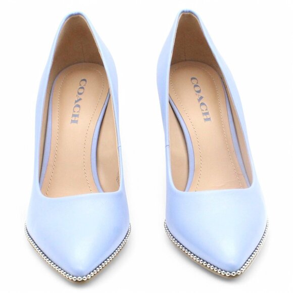 Coach Waverly Women Shoes Pointed Toe Beadchain PUMPS Navy - Picture 2 of 8